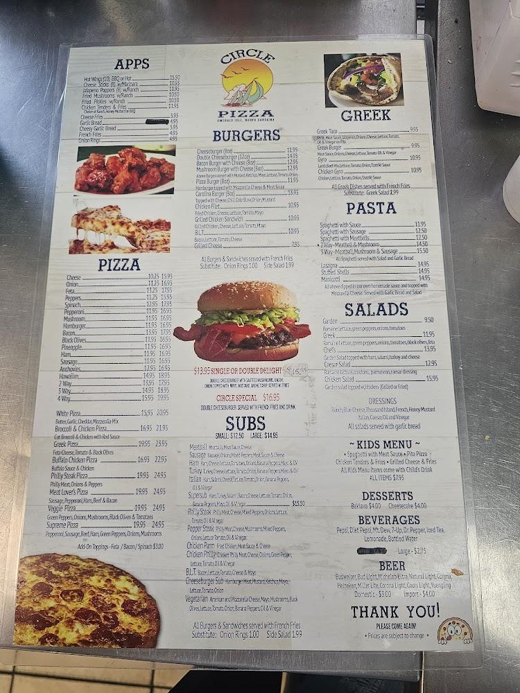 Circle Pizza and Subs Menu image 1