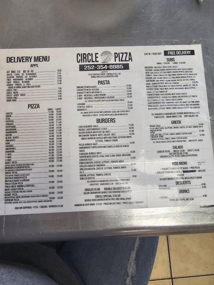 Circle Pizza and Subs Menu image 2